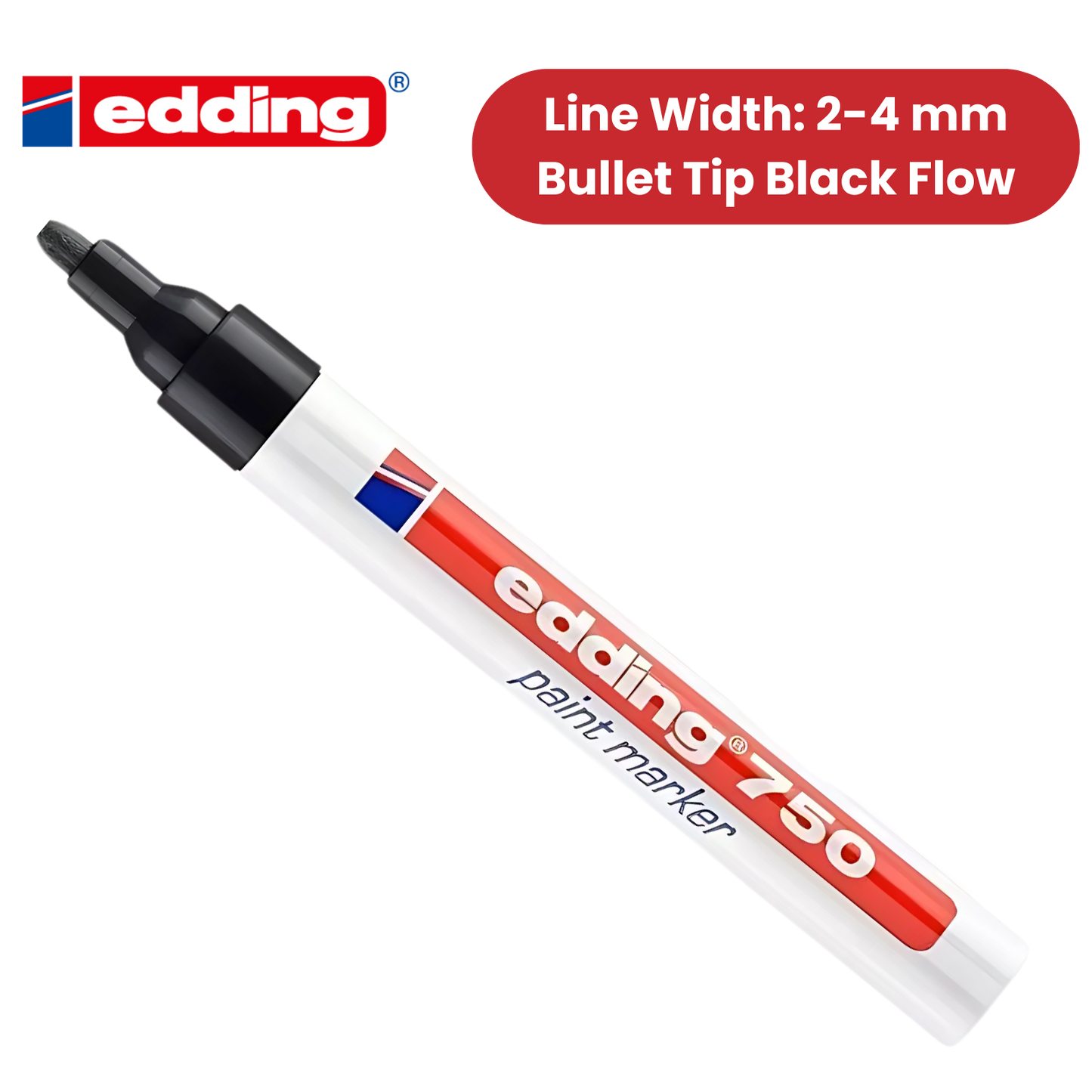Edding 750 Permanent Paint Markers - Bold Black Ink for Multi-Surface Writing