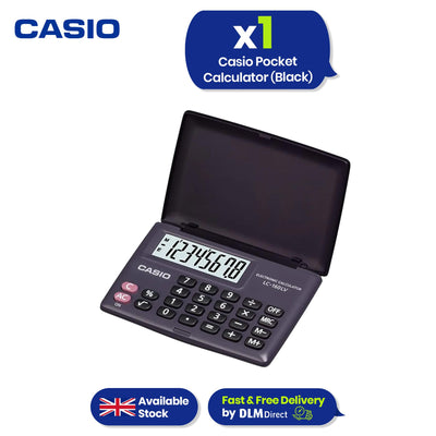 Casio LC-160LV Pocket Calculator, 8-Digit with Large LCD Display, Flip Cover Calculator (Black)