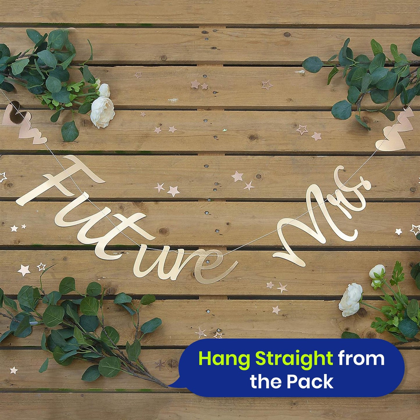 Happily Ever After Future Mrs Prosecco Time Garland Pack Foil Finish Party Decor