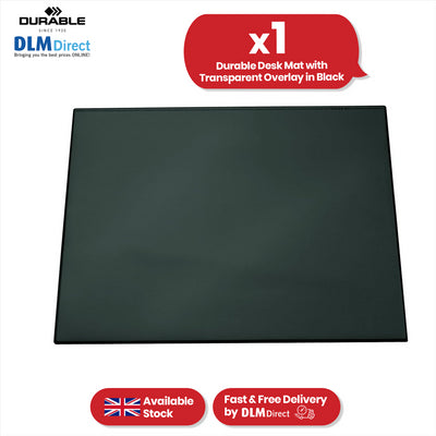 Durable Black Desk Mat - PVC Non Slip Desk Cover, Transparent Overlay Laptop Mat for Office & School