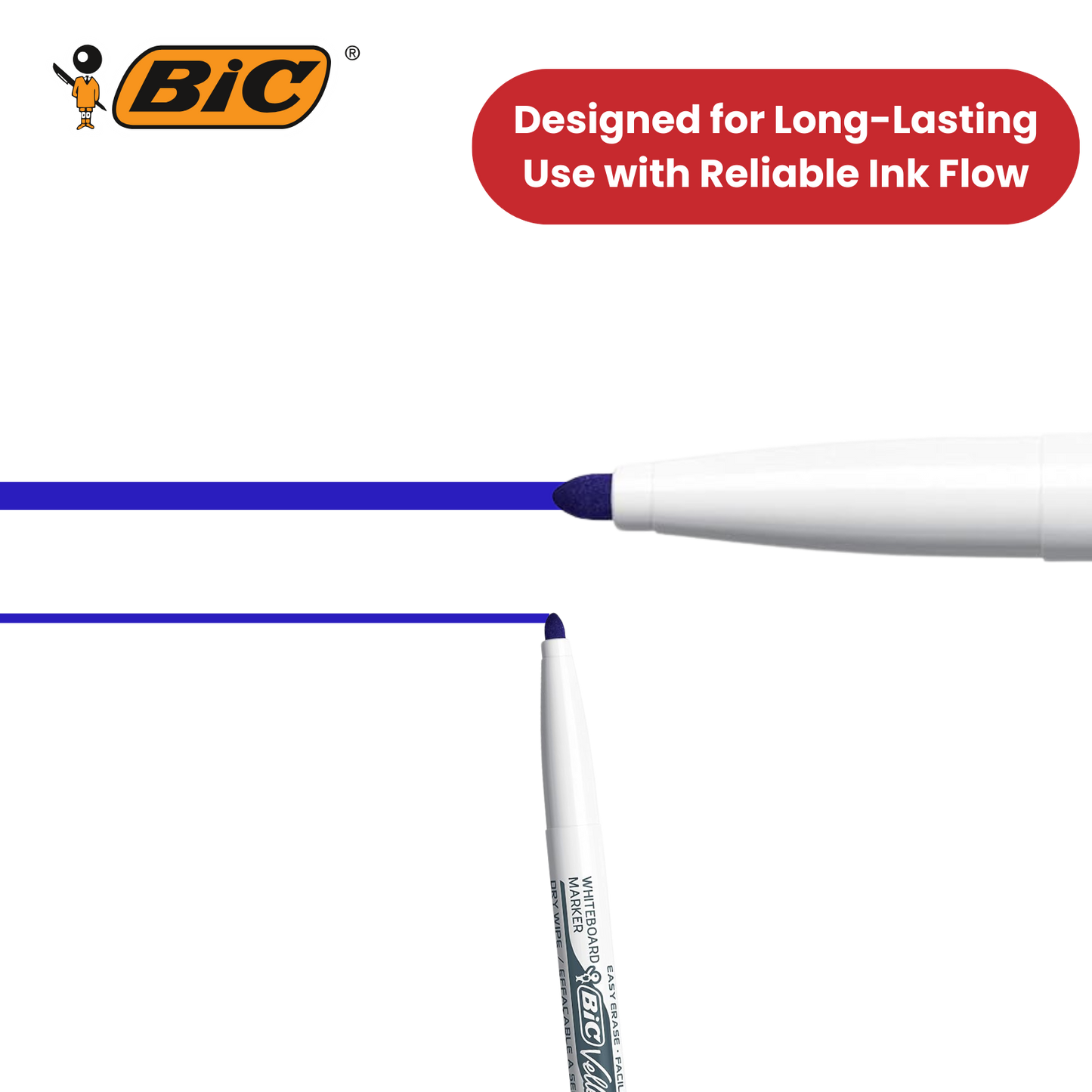 Bic Velleda 1741 Whiteboard Drywipe Markers Blue  - Box of 12 - 1 to 5 Packs