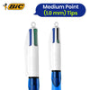 BIC 4 Colours Extra-Comfort Grip - Medium Point (1.0 mm) - Box of 12