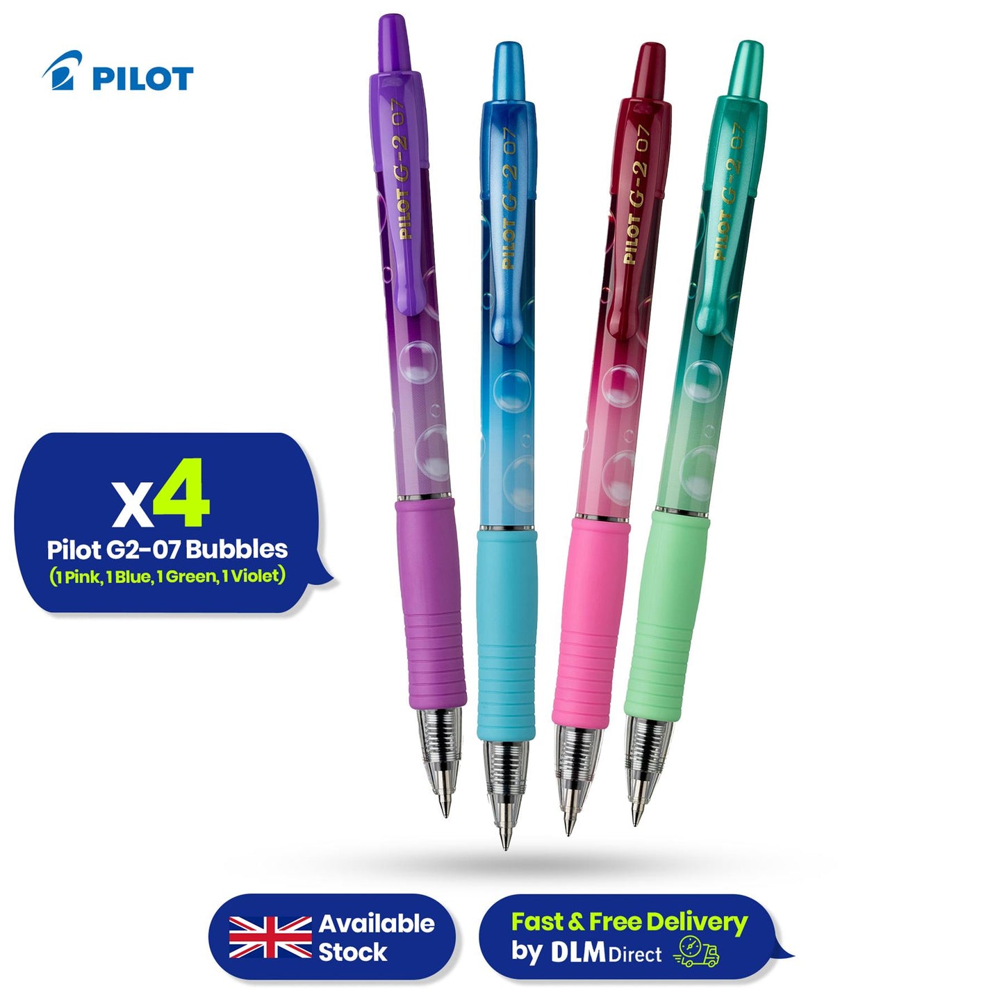 Pilot G2-07 Gel Pens Assorted 4-Pack Smooth Writing Retractable Ink for Journaling & Notes