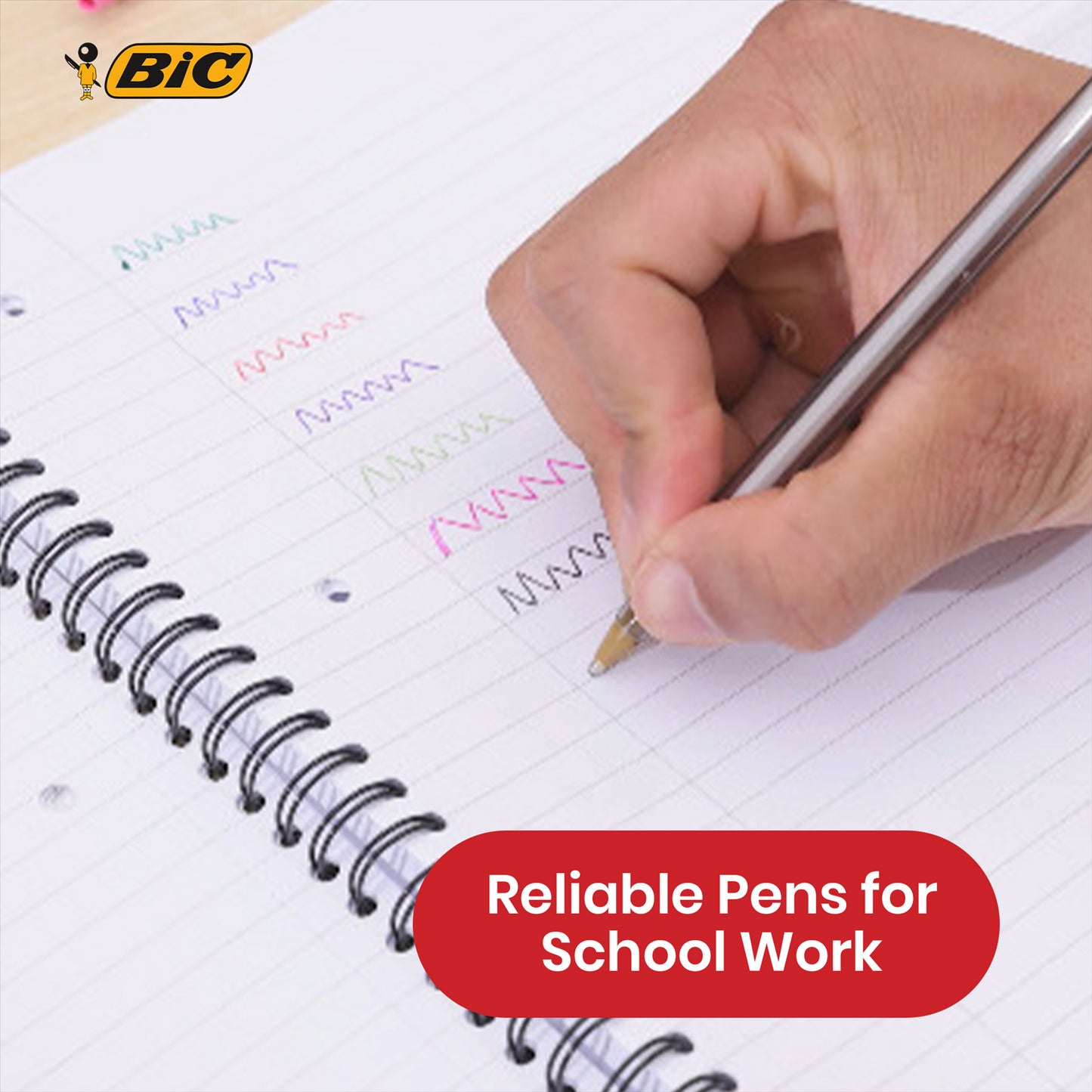 BIC Cristal Ballpoint Pens - Multicolour Writing Pens, 1.0mm Tip Biros for Meeting Details