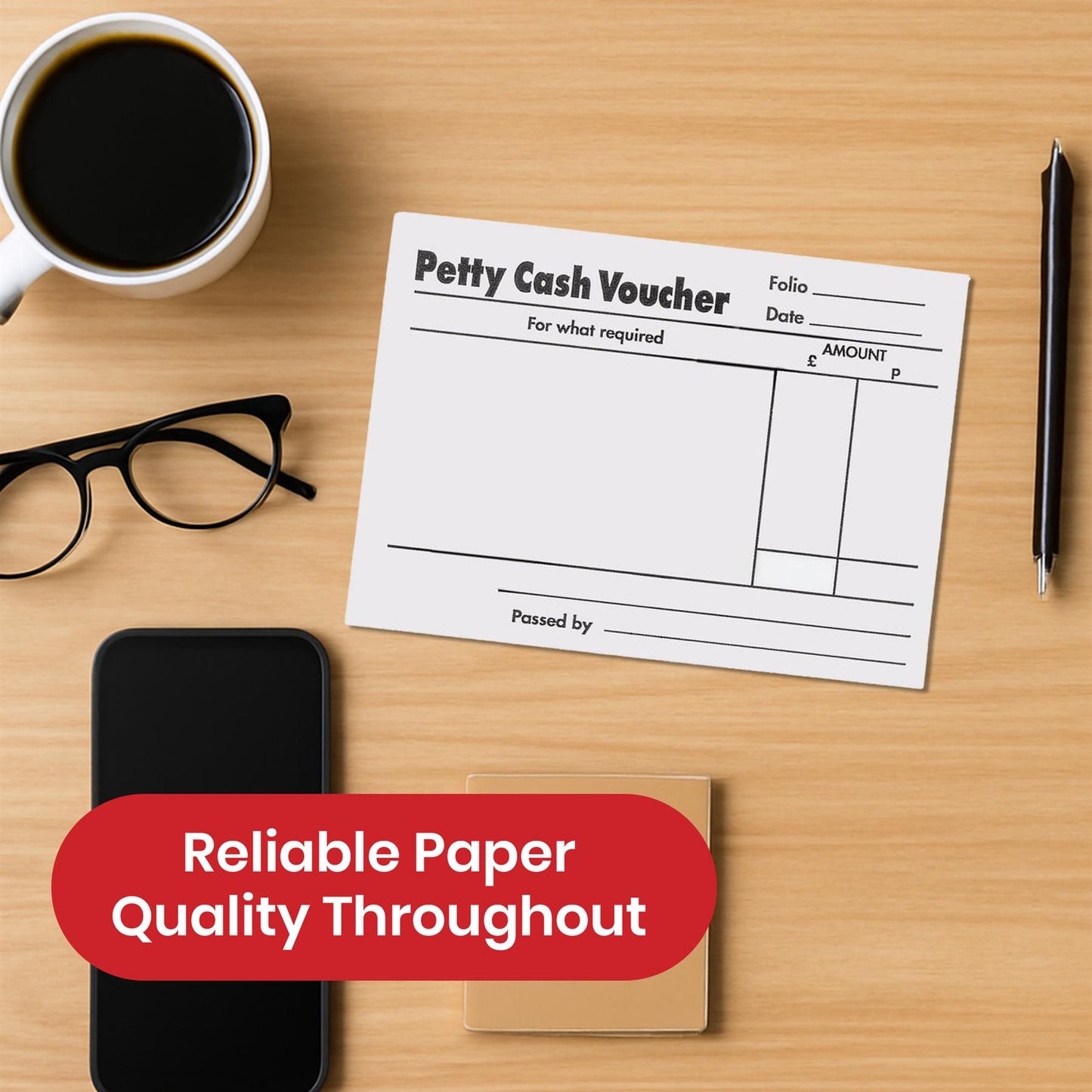 5 Star Petty Cash Pad - 80 Sheets Finance Record Receipt Book for Cash Expenses & Receipts