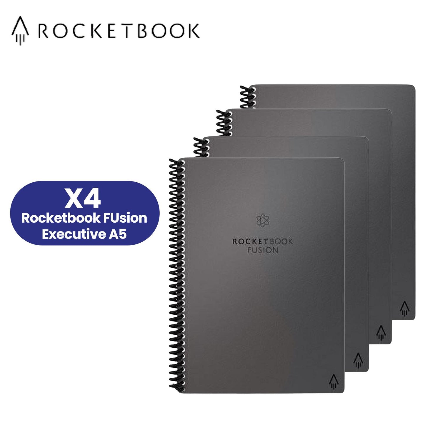 Rocketbook Fusion Executive A5 - Dotted Paper - Black