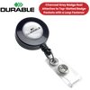 Durable Badge Reel with Key Ring in Charcoal - Pack of 10 - Pack 1-5