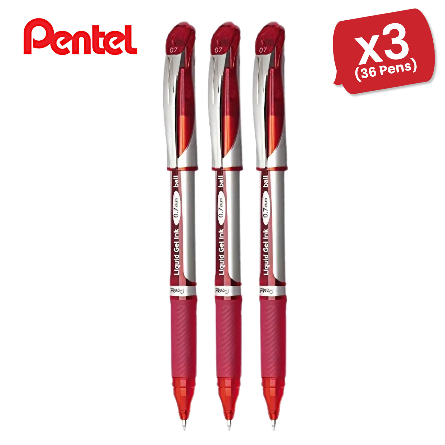 Retractable EnerGel rollerball pen ideal for everyday use. Quick drying, smooth flowing EnerGel ink, suitable for right or left-handed writers. Reduces smudging on hands and paper. Transparent barrel for easy view of remaining ink. Soft latex-free grip –