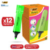 BIC 12x Marking Highlighter Flat Marker Neon Green Modular Tip for Precise Highlighting