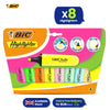 BIC 8x Marking Highlighter Flat Assorted Pastel & Neon Modular Tip for Precise Highlighting