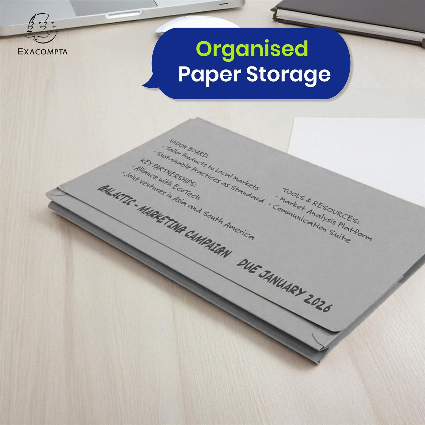 Exacompta Guildhall Full Flap Pocket Wallet, Durable 315gsm Manilla Folder Foolscap, 50 Pack (Grey)