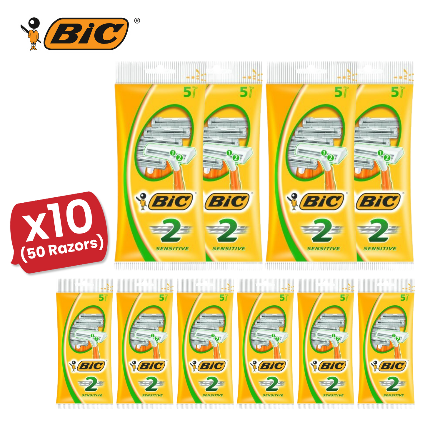 Bic 2 Sensitive Razors 5 - 1 Pack