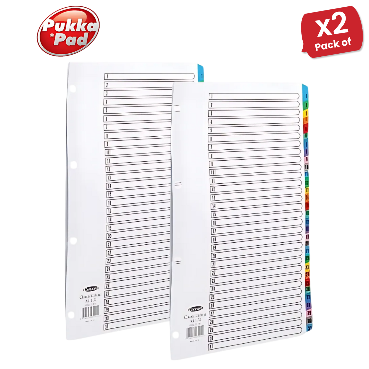 Pukka Concord Index A4 Multi 1-31 - 1 to 5 Packs