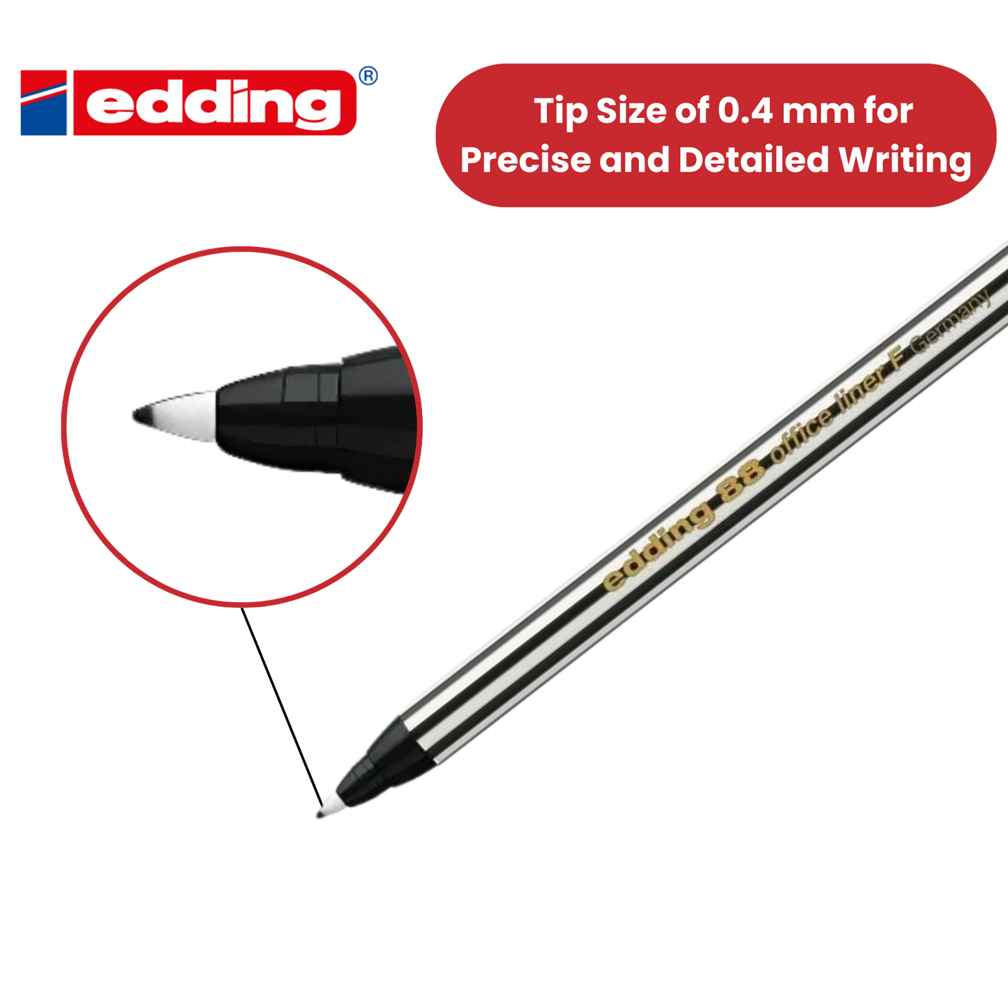 Edding 88 Office Liner Pen Black - Pack of 1 - 1 to 30 Packs