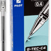 Pilot G Tec C4 Gel Rollerball Pen Micro Black - Pack of 12