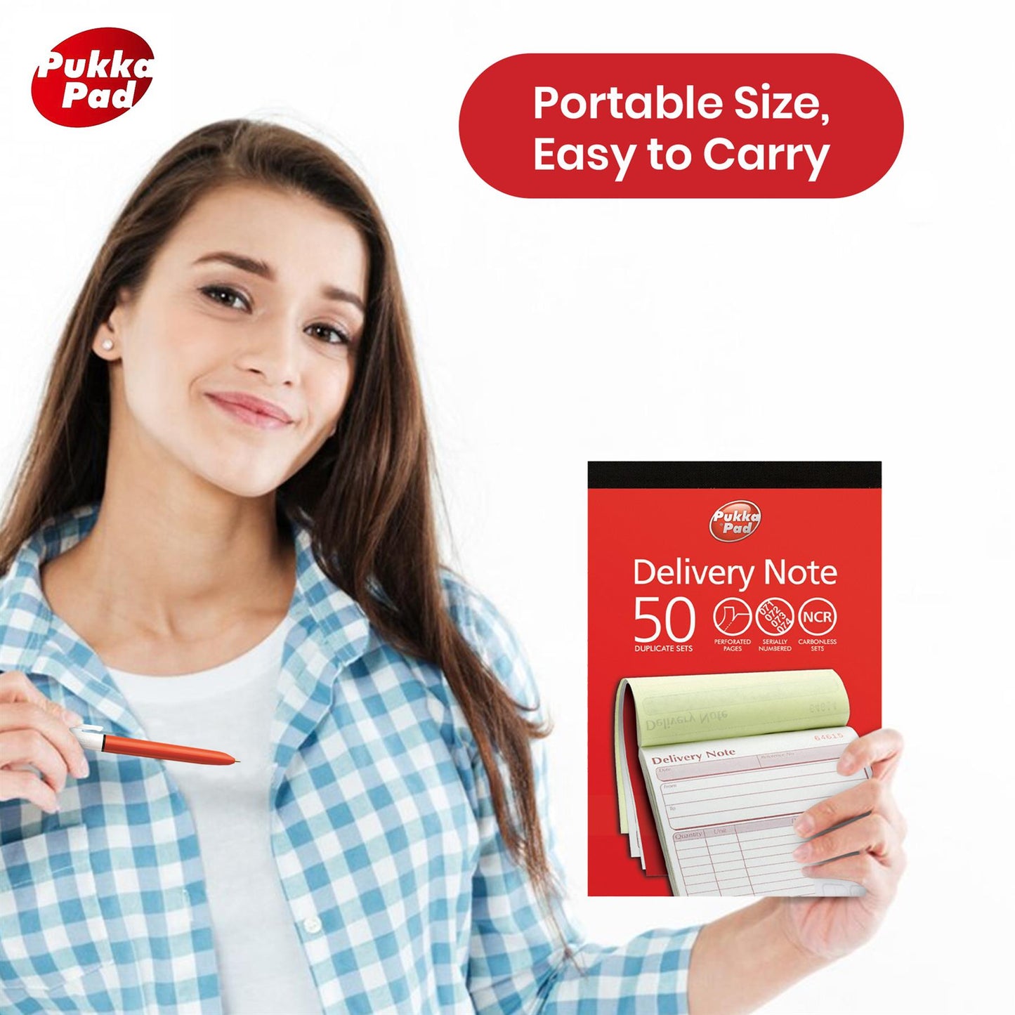 Pukka Pad Duplicate Invoice Book - Carbonless Tear-Off Receipt Note Pad for Order Tracking
