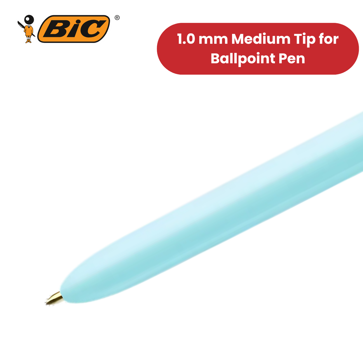 BIC 4 Colours Fun Ballpoint Pen Assorted Inks for Writing and Drawing
