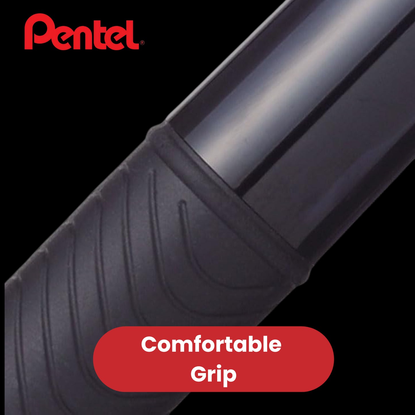 PENTEL ENERGEL RET GEL ROLLER 1.0MM BLK - Pack of 12