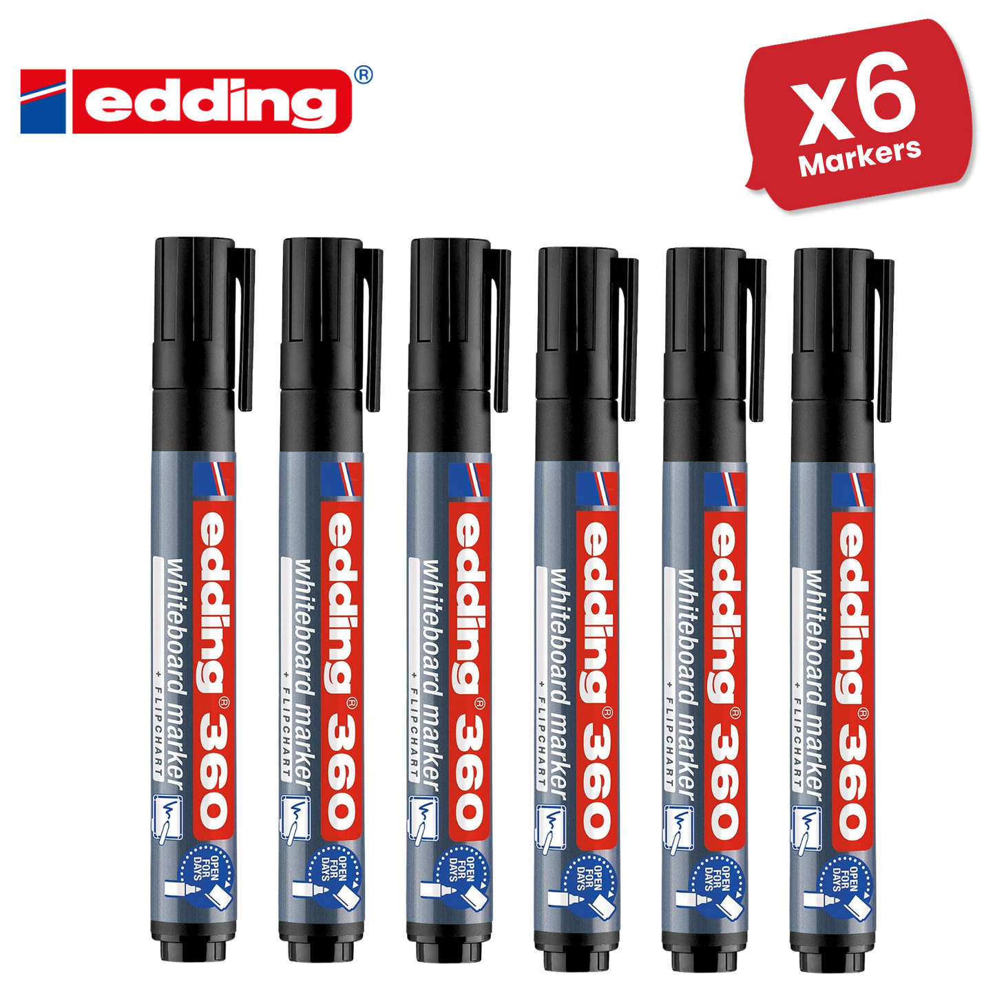 EDDING 360 BULLET TIP BLACK WHITEBOARD MARKERS - Single
