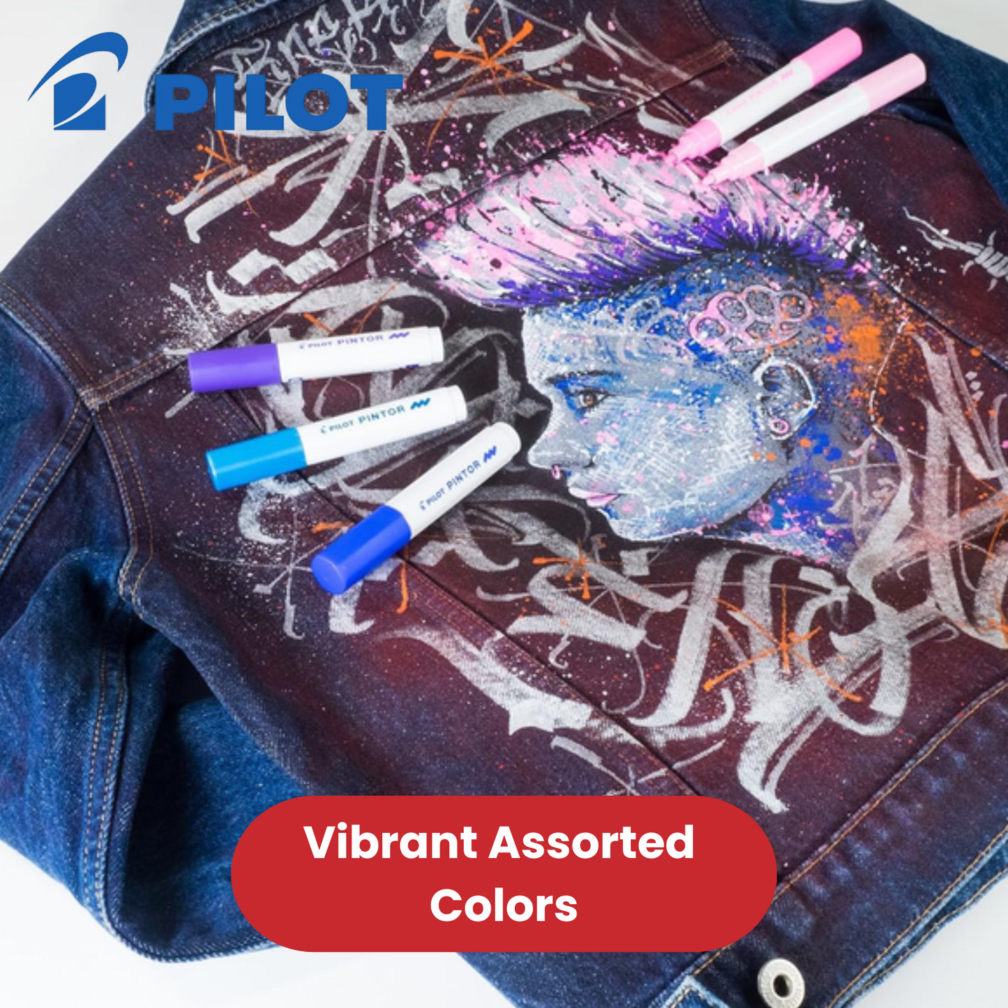 Pilot Pintor - Wallet of 4 - Medium - Black. Blue, Red, Yellow