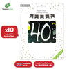 On The Wall Happy 40th Birthday Banner - Black & White, 4m Long - 10 Flags