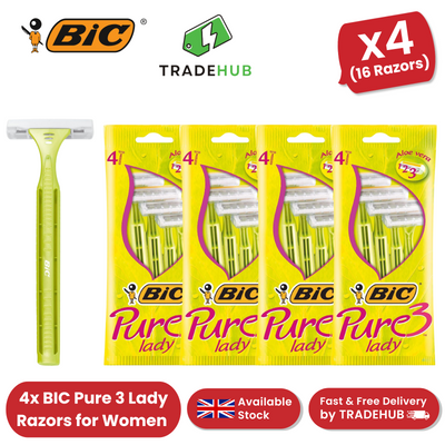 Bic Pure 3 Lady Shavers - 4 Packs