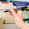 Pentel N860 PERMANENT CHISEL MARKER BLACK - Pack of 12