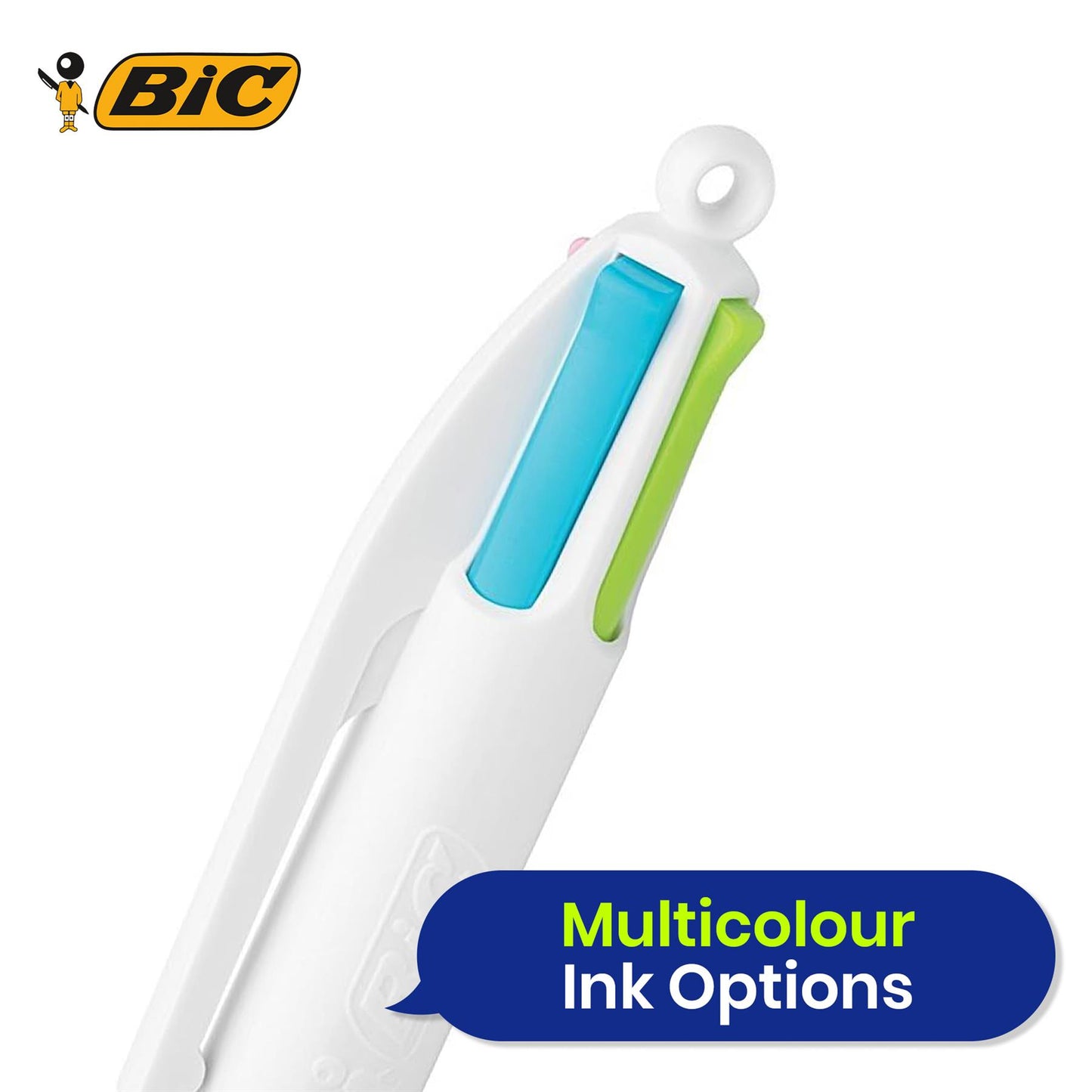Bic 4 Colours Grip Fashion Ballpoint Pen 1.0mm - Pack of 12
