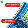 Pukka Pad Project Book - 250 Pages Assorted Colours Stripes A4 Notepad for School