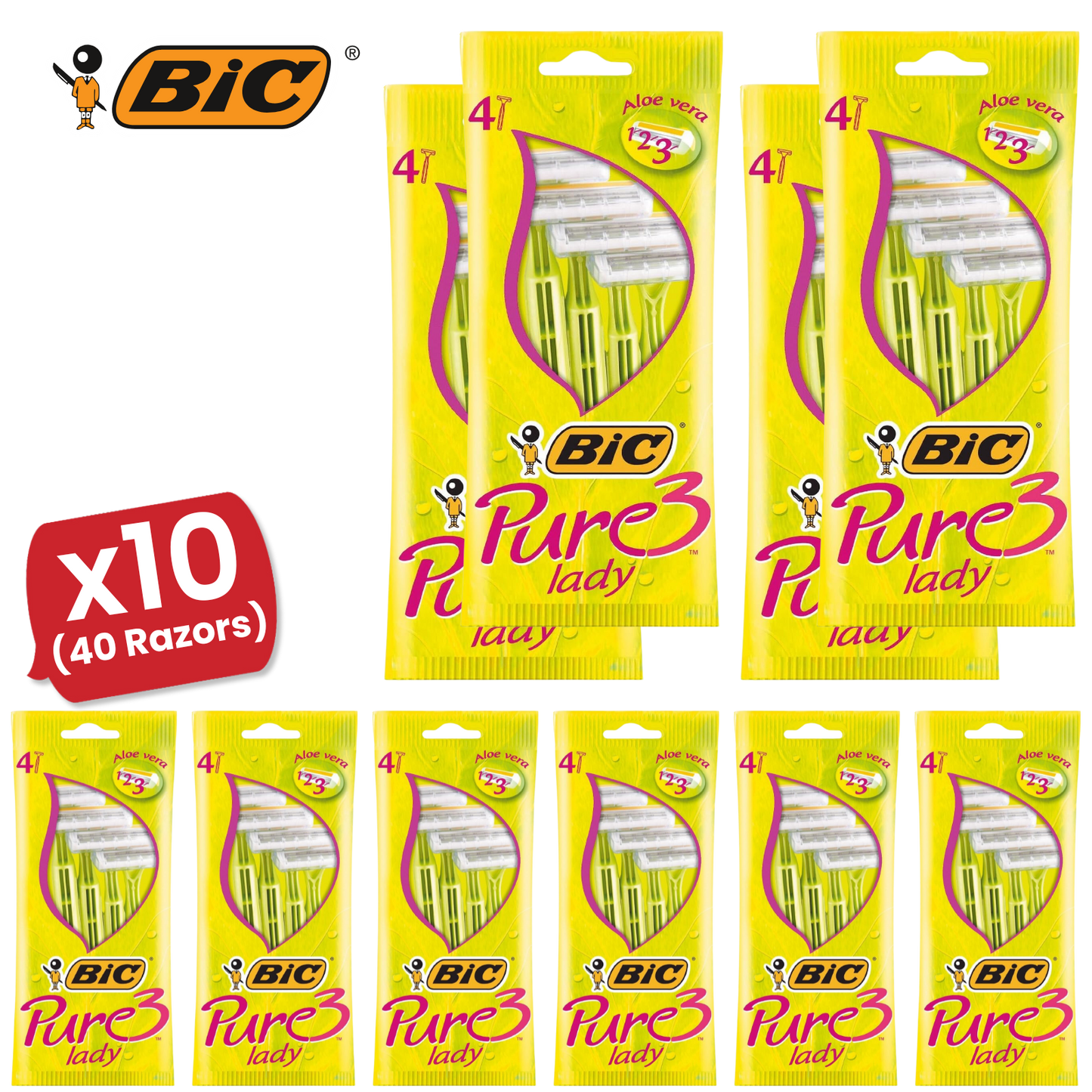 Bic Pure 3 Lady Shavers 4  - 1 Pack