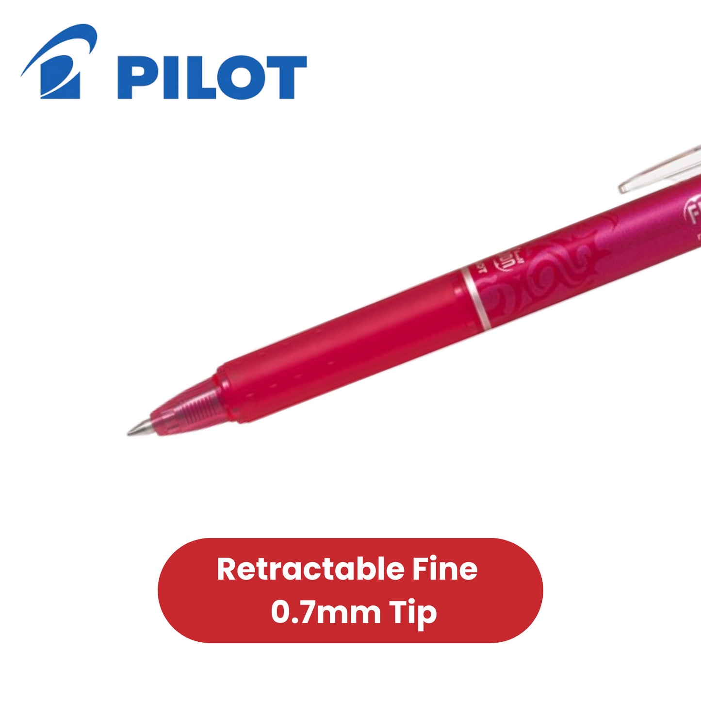 Pilot FriXion Clicker Erasable Gel Rollerball Multiple Pens 0.7mm Tip - Pink