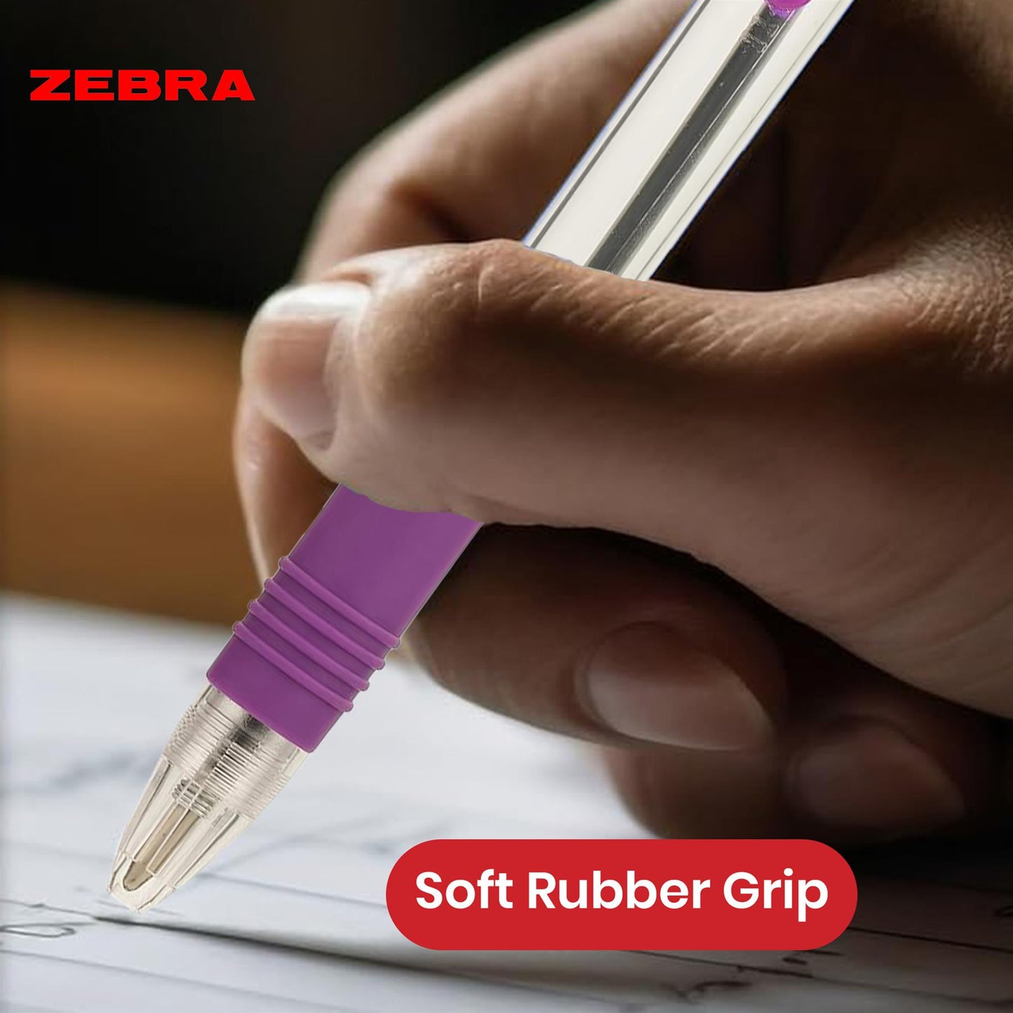 Zebra Z Grip Ballpoint Pen Plastic 1.0 mm Medium Point Retractable Pens for Notes (Pack of 12)