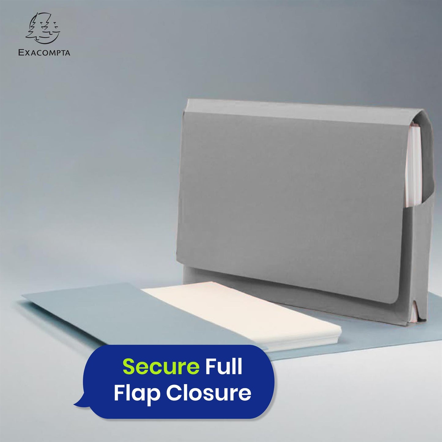 Exacompta Guildhall Full Flap Pocket Wallet, Durable 315gsm Manilla Folder Foolscap, 50 Pack (Grey)
