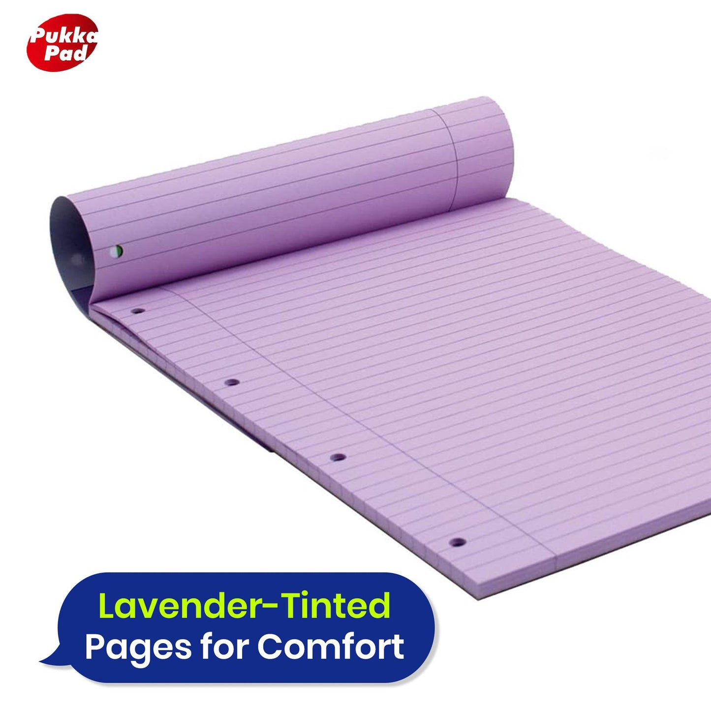 A4 Pukka Dyslexia Pad with Lavender Tinted Ruled Pages and Perforated Sheets