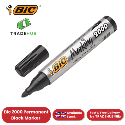 Bic 2000 Permanent Black Bullet Tip Marker 820915 - Single Pen Pack 2 to 36
