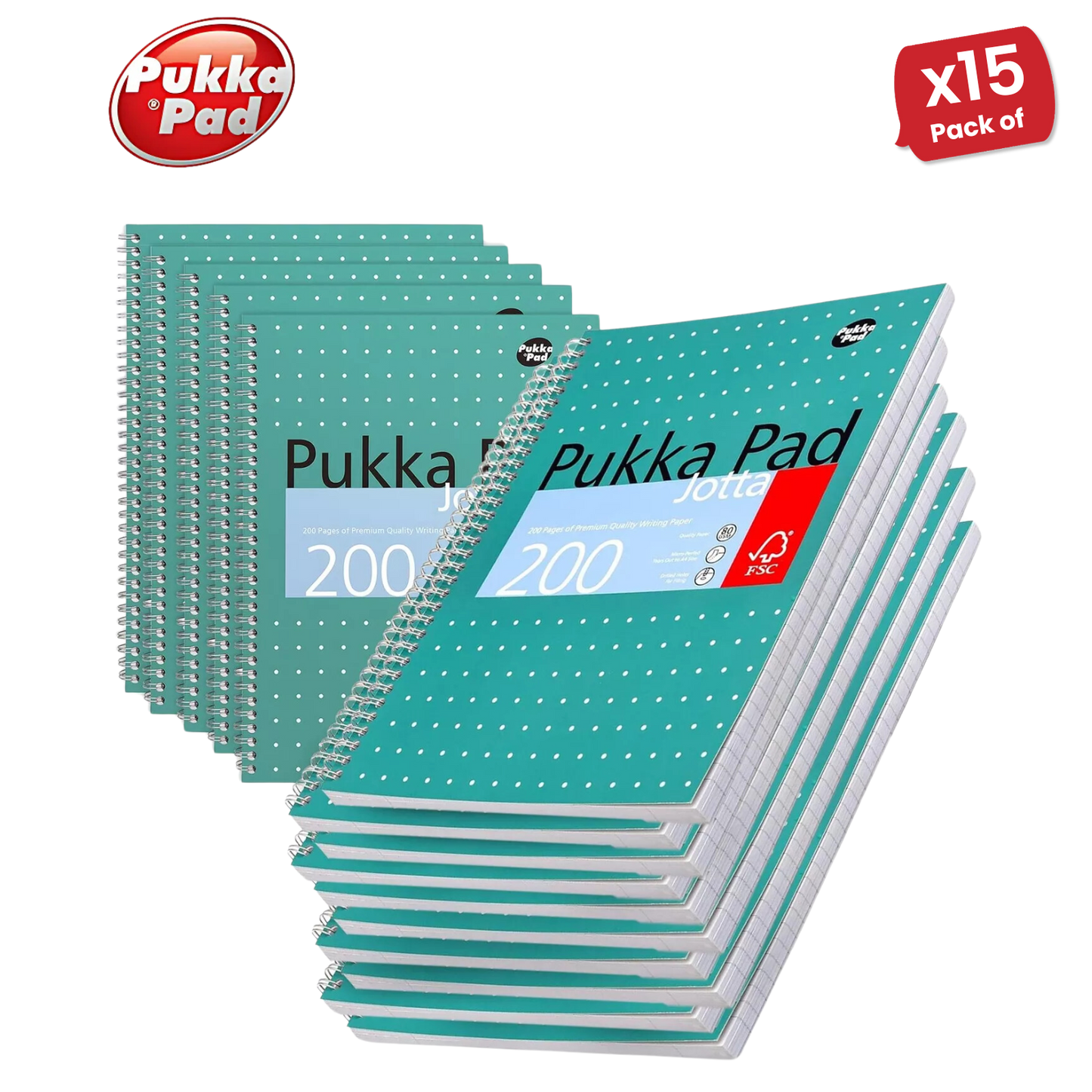 Pukka Pad A4+ Metallic Jotta Notebook, Green Wirebound, 200 Pages 80gsm