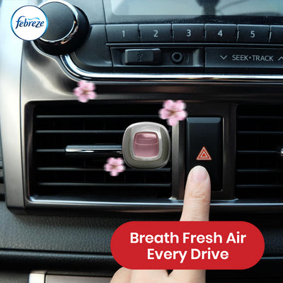 Febreze Clip-On Car Air Freshener 2ml Blossom & Breeze Gel Car Freshener for Odour (Pack of 6)