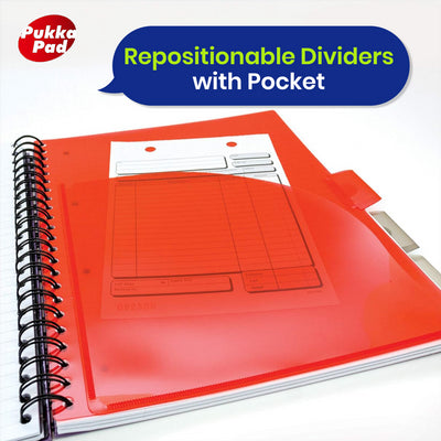 Pukka Pad Project Book Metallic Journal Notebook with Dividers & Pockets Writing Notepad for School Office Home (Pack of 3)