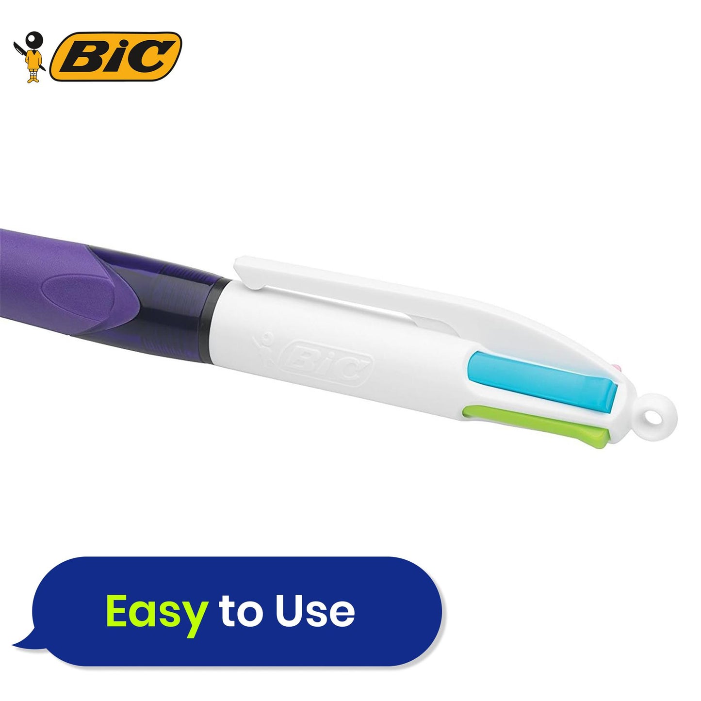 Bic 4 Colours Grip Fashion Ballpoint Pen 1.0mm - Pack of 12