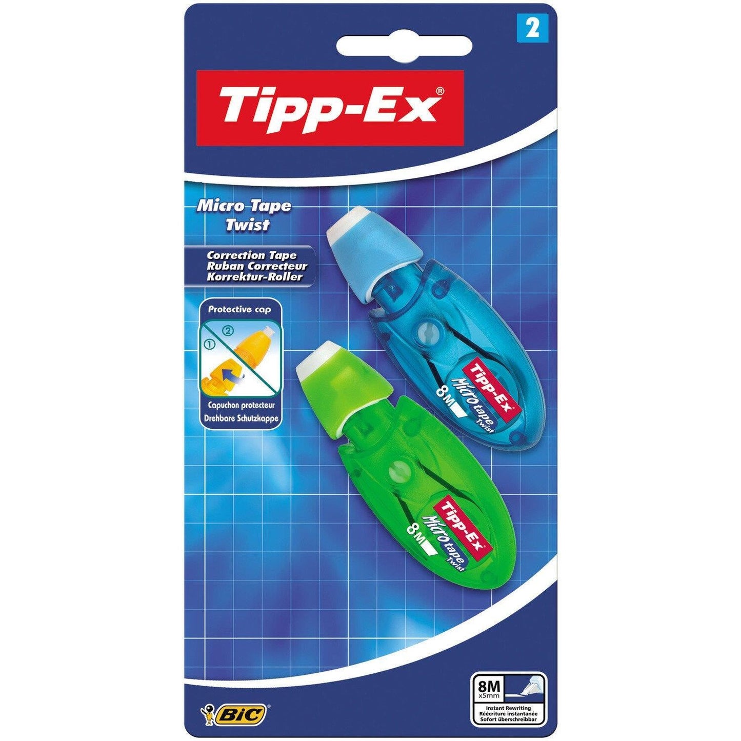 Tipp-Ex Micro Tape Twist Rubans Correcteurs 8 m x 5 mm - Pack of 2 -  1 to 5