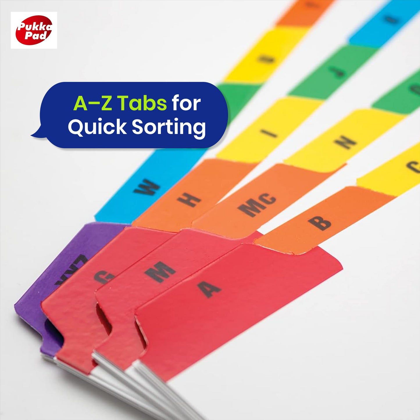 Pukka Pad Flash Cards Colour-Coded Tabs Study Cards 24  Reinforced Tabs Index Dividers for Filing Recipes Contacts Study Notes
