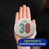 On The Wall Silver Age 30 Birthday Foil Badge
