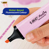 BIC Highlighter Flat Marker Pastel Pink Pack of 3 & 4x Assorted Neon Chisel Tip Markers