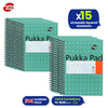 Pukka Pad A5 Squared Jotta Book 15-Pack Wirebound Notebook, 200 Pages for School & Office