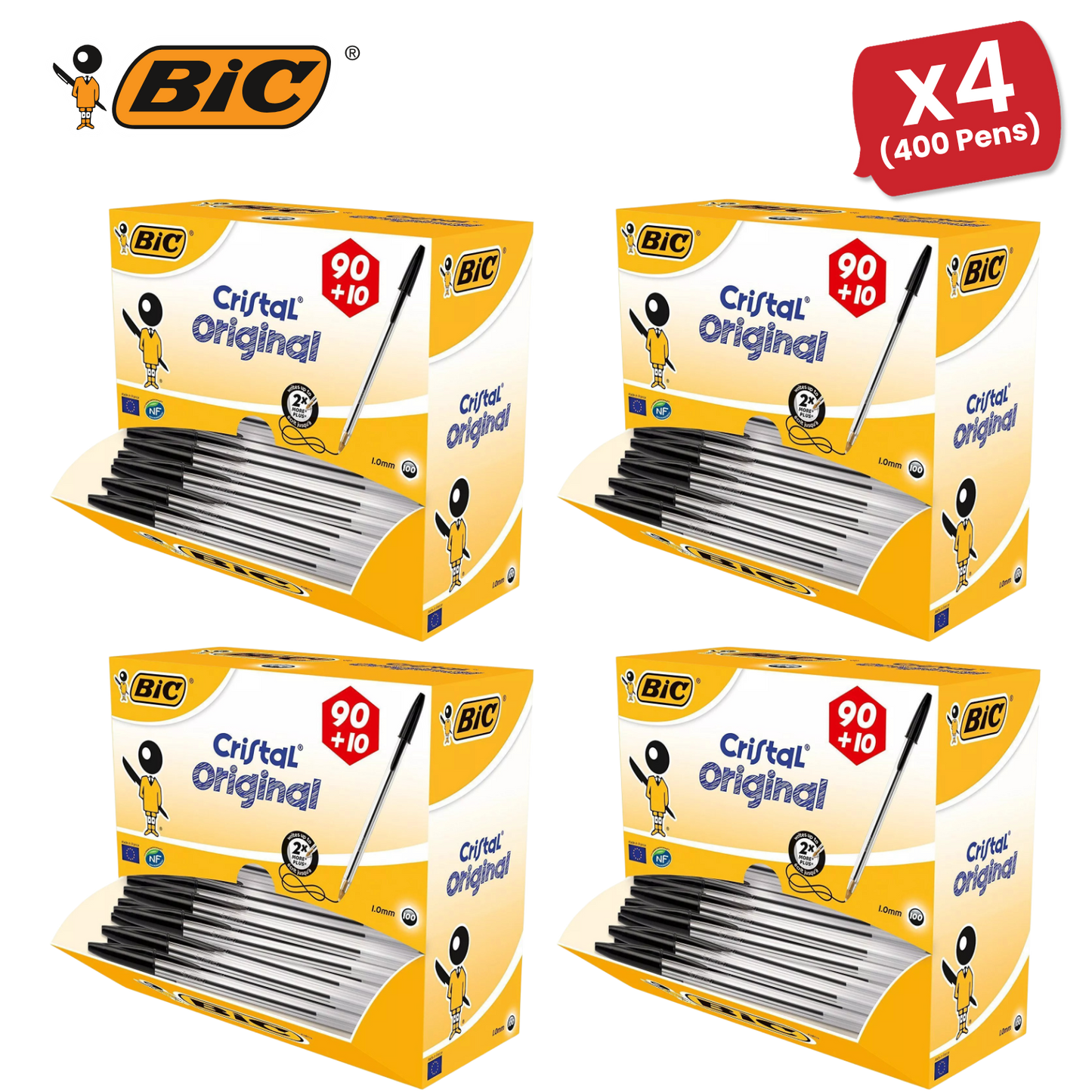 BIC Cristal Original Ballpoint Pens Black - Box of 100