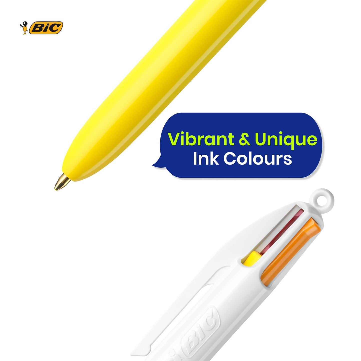 BIC 4-Colour Sun Pen Medium Points for Office & Home