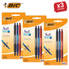 Bic Soft Feel Ballpoint Pens Medium Point (1.0 mm) (Black,Blue,Red), Pack of 3