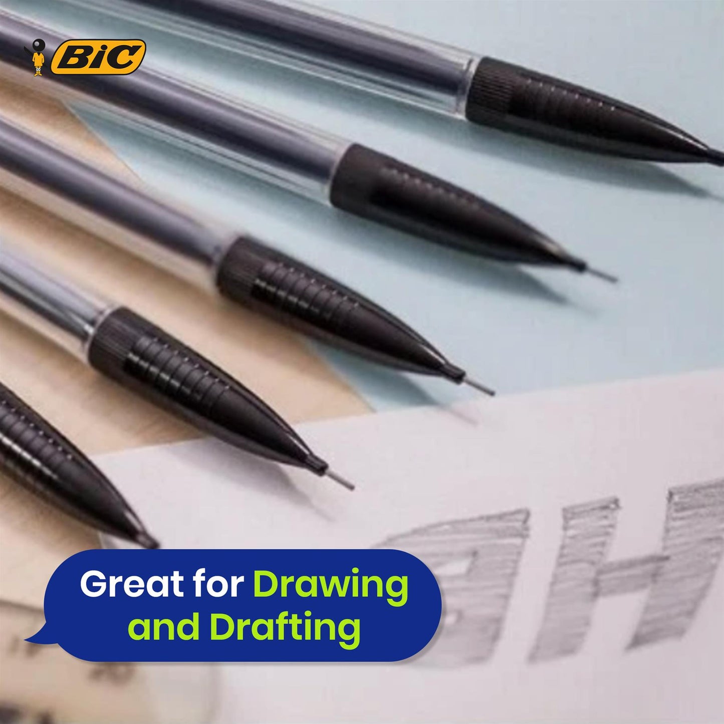 BIC HB Mechanical Pencil Lead Refills 0.7mm Drawing Writing Everyday Refill 12 Pack