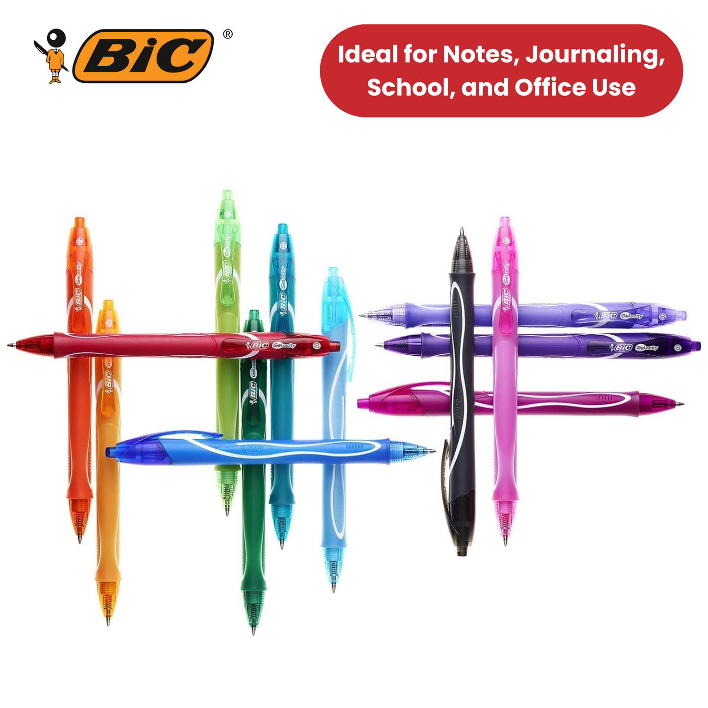 Bic Gel-ocity Quick Dry Med Rollerball Blue PK12