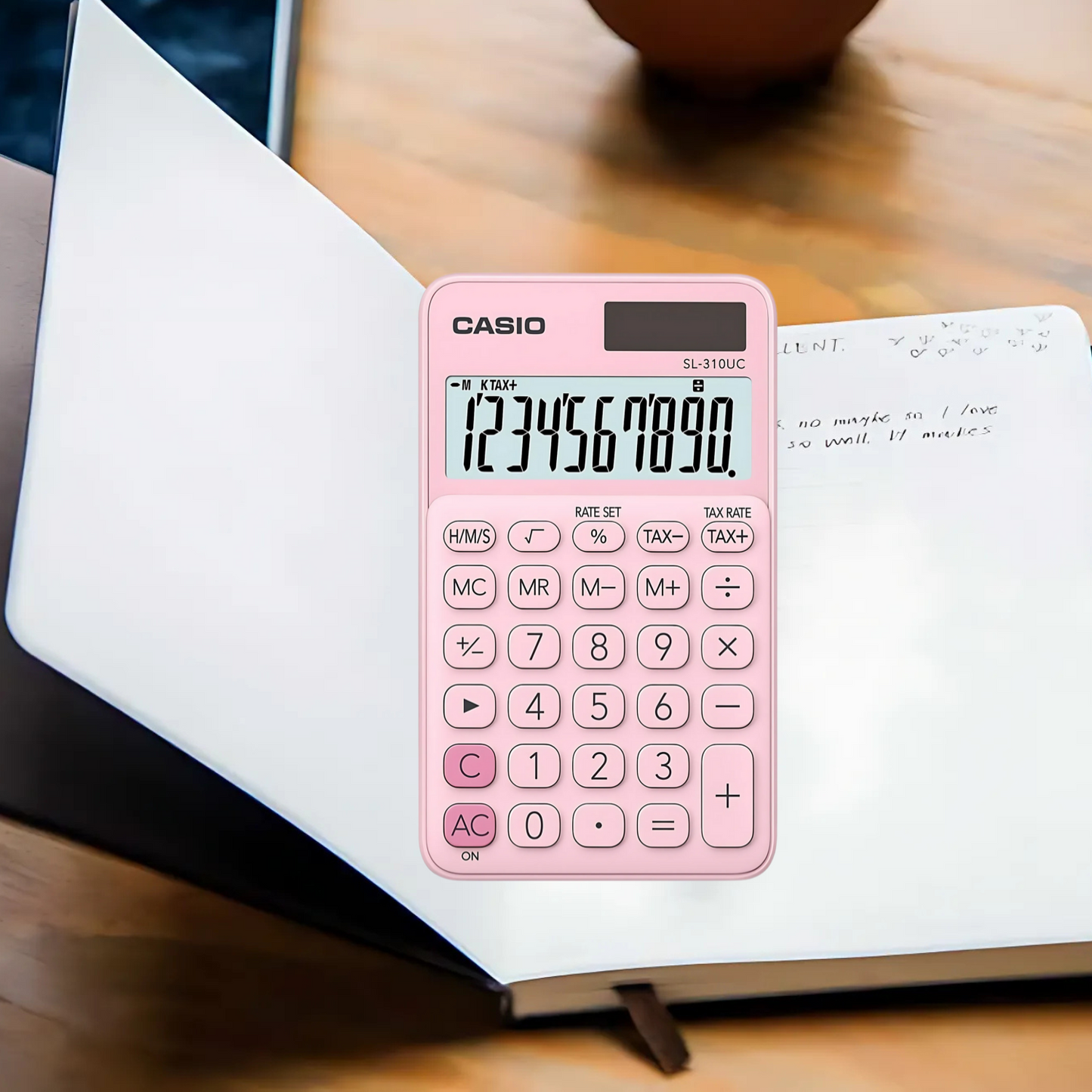 Casio SL-310UC-BU-S-EC Pink Pocket Calculator 10-Digit Dual Power Multipacks